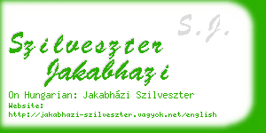 szilveszter jakabhazi business card